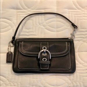 Coach Black Leather Wristlet